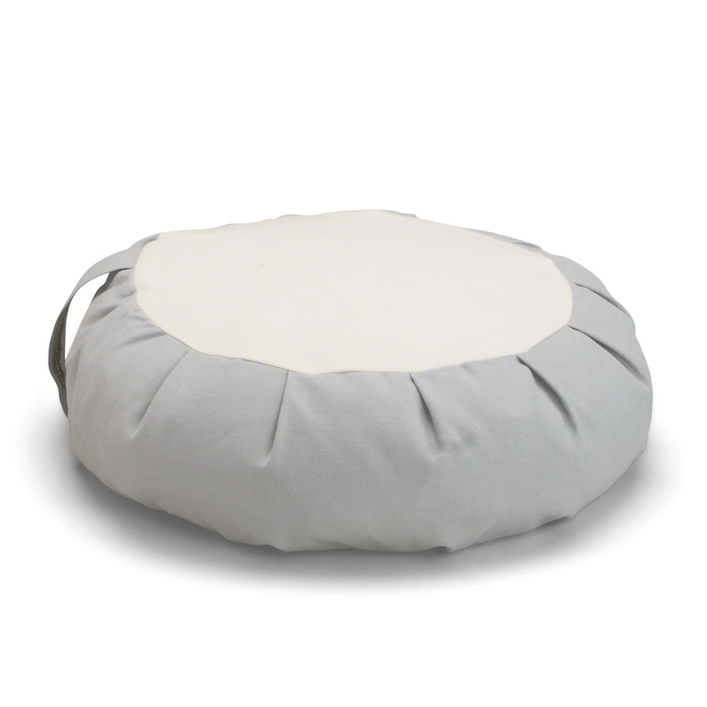 Dharma Cloud Buckwheat Hull Zafu, gray and white