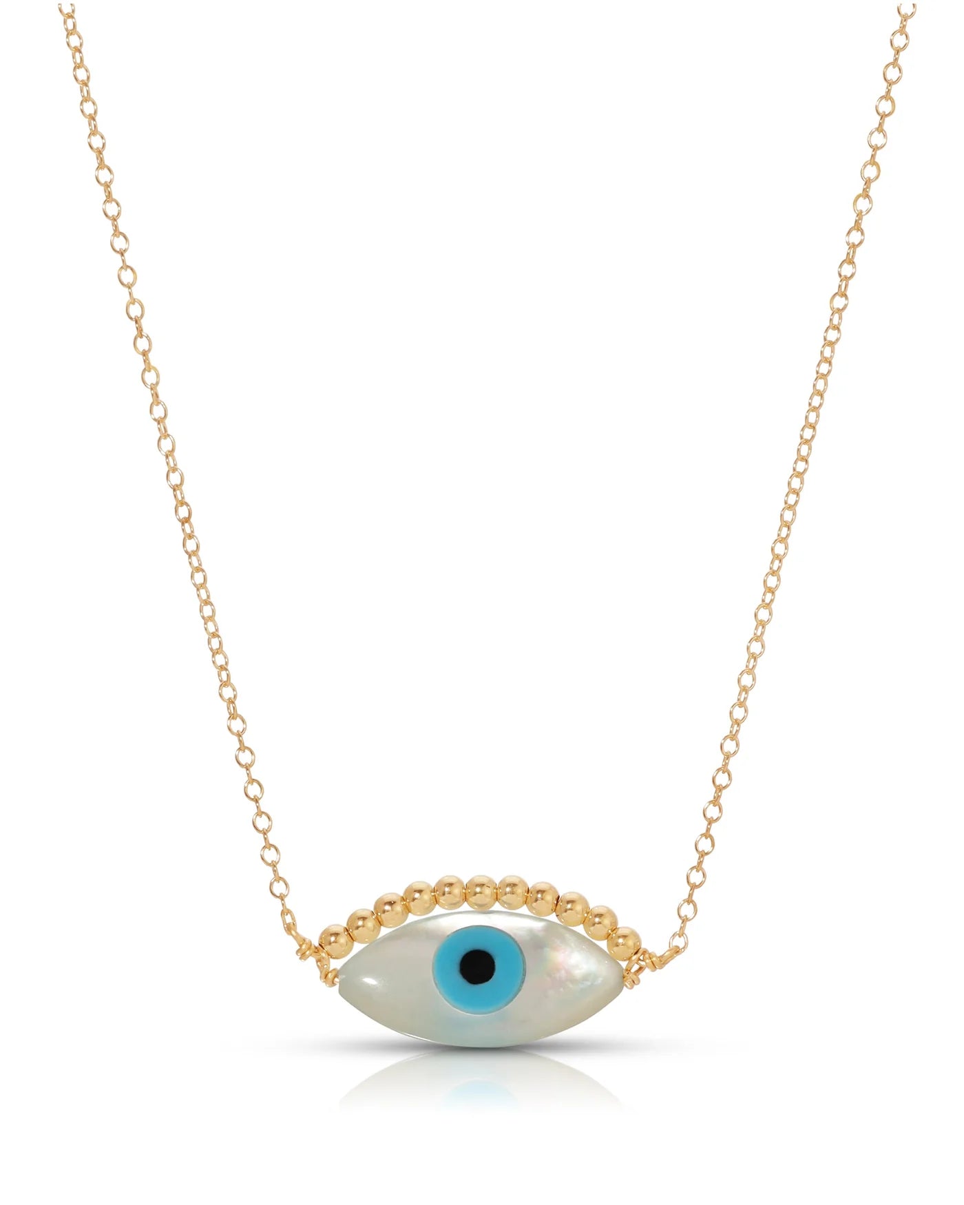 Gold Necklace: Evil Eye Charm