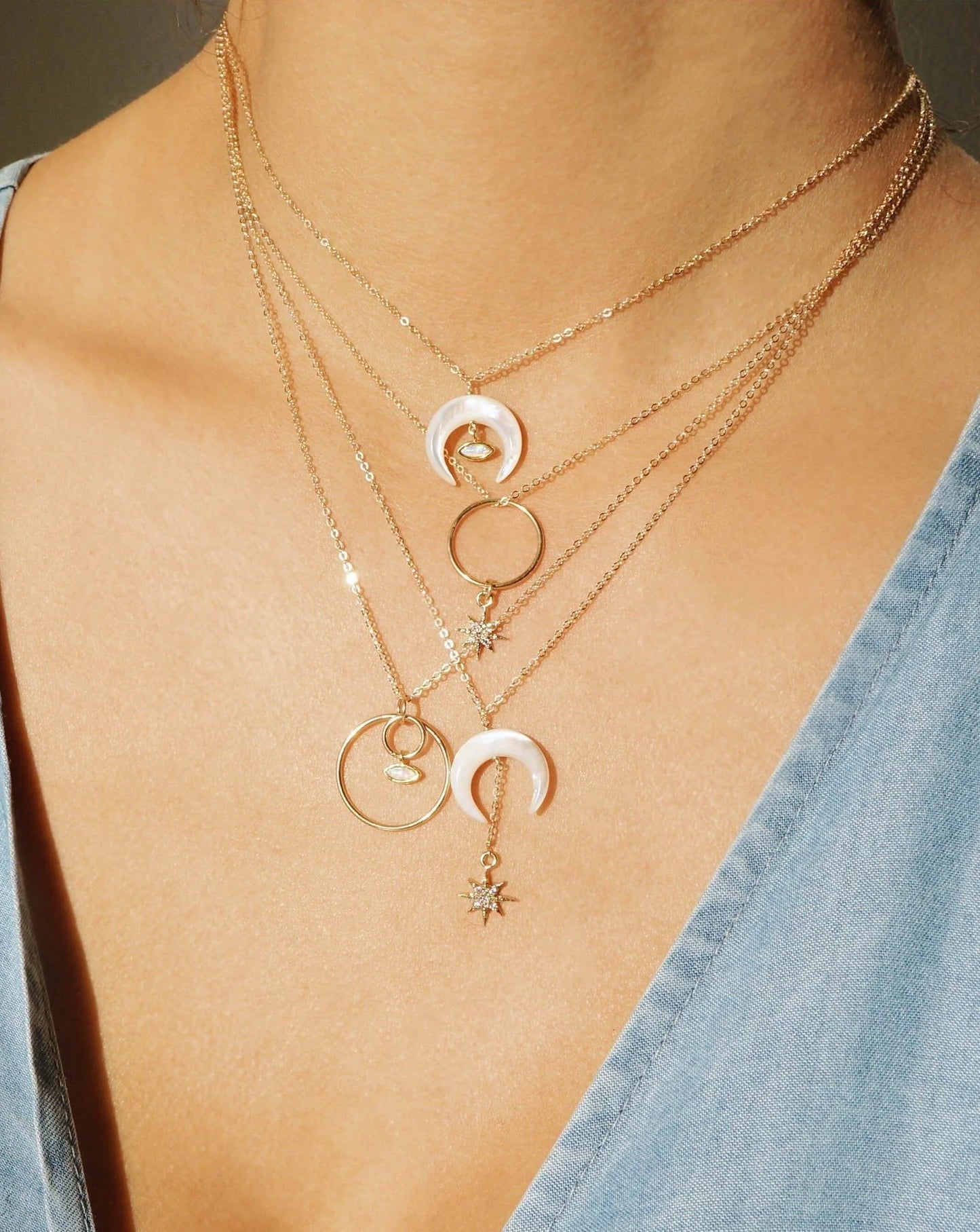 Crescent Moon Pendant Necklace