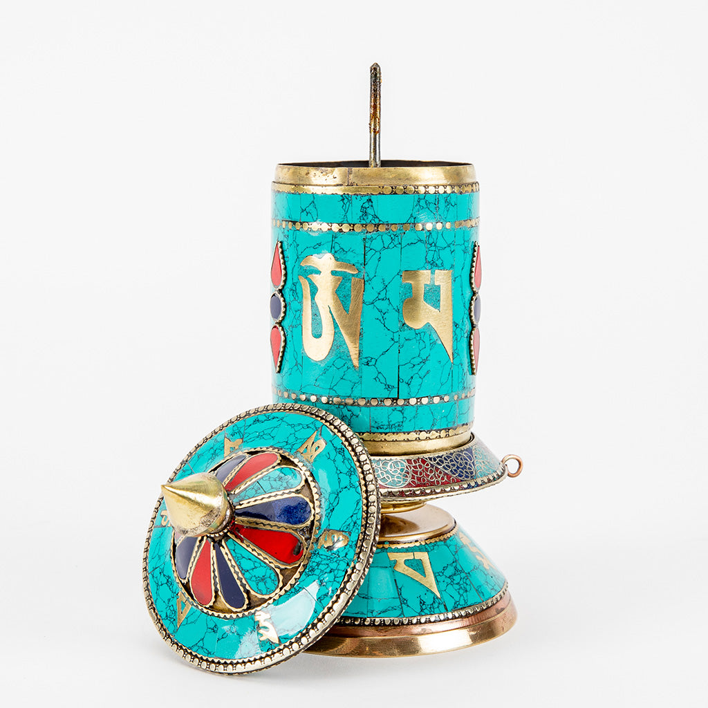 Turquoise Mani Prayer Wheel