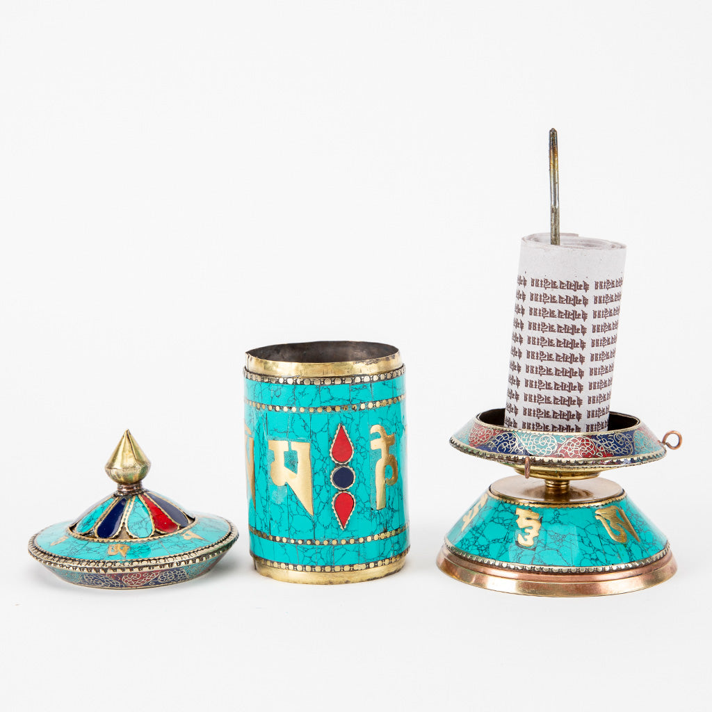 Turquoise Mani Prayer Wheel