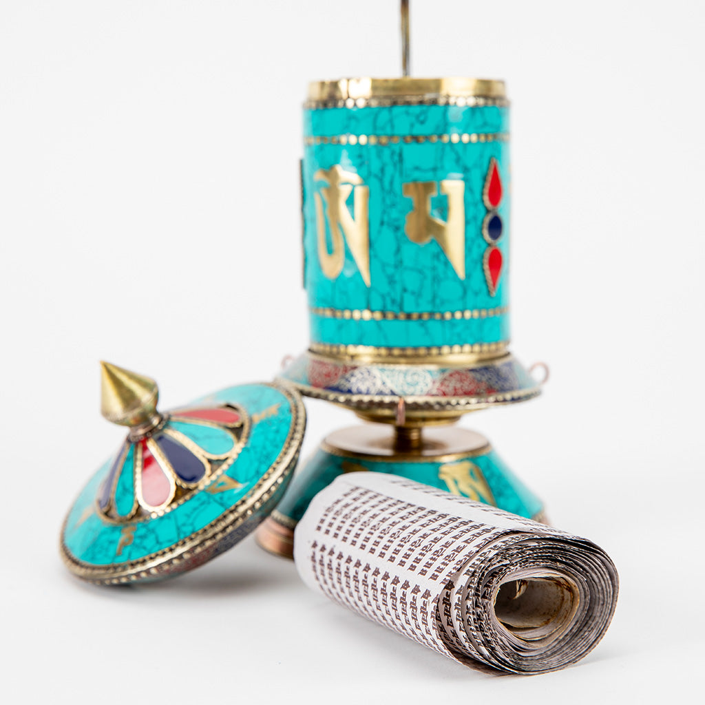 Turquoise Mani Prayer Wheel