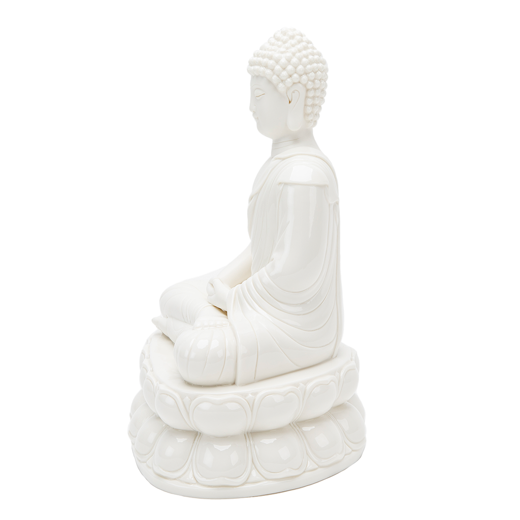 Porcelain Meditating Buddha Statue