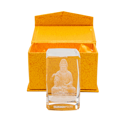 Etched Crystal Kuan Yin