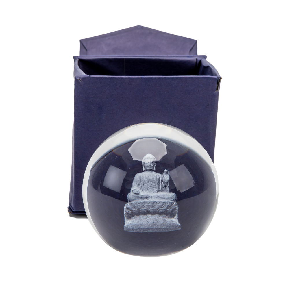 Etched Buddha Crystal Ball