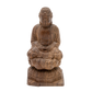 Wooden Buddha on Lotus Throne Statue - 6"