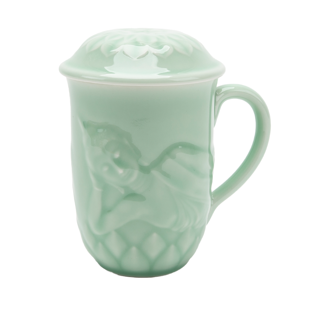 Tea Mug with Lid - Reclining Buddha