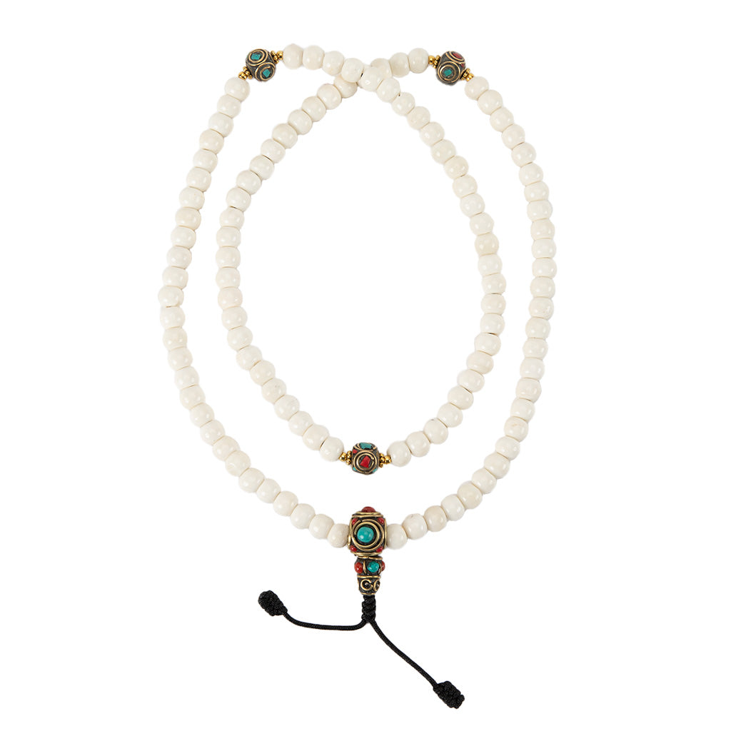 Brass & Yak Bone Mala Beads