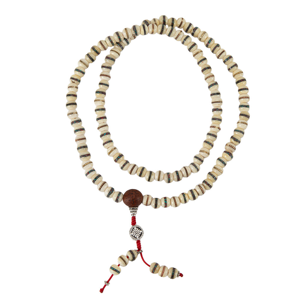 White Yak Bone & Bodhi Seed Mala