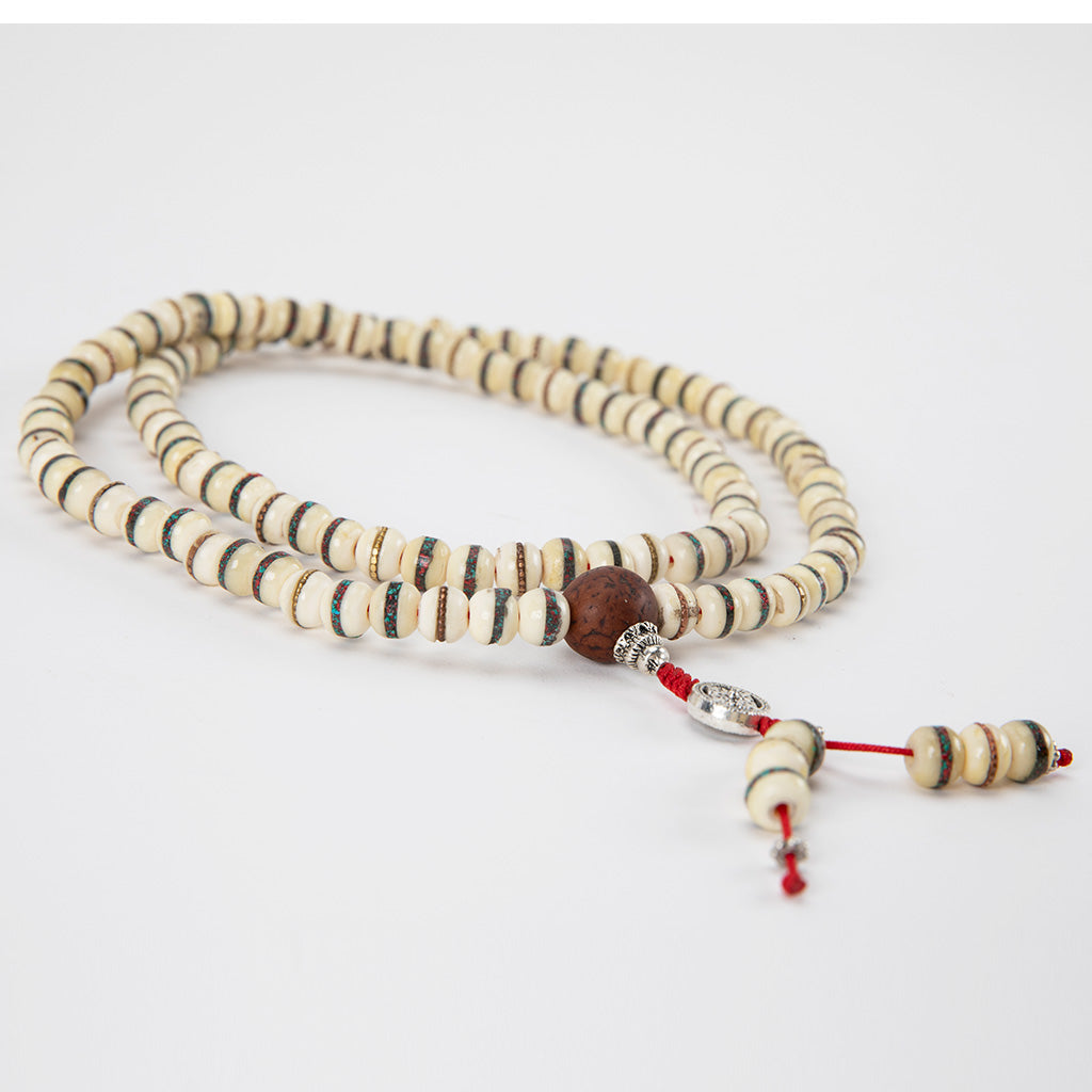 White Yak Bone & Bodhi Seed Mala