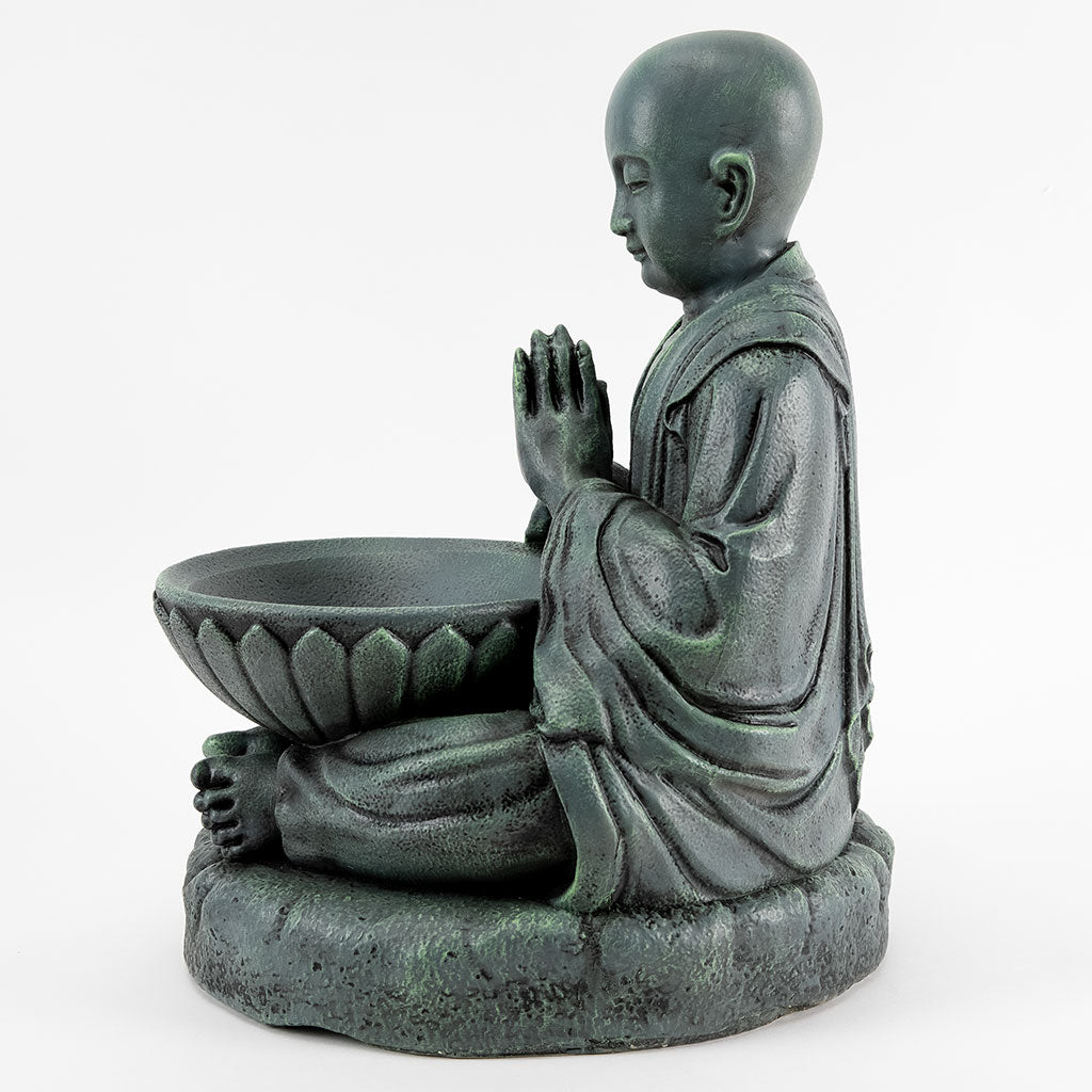 Buddhist Garden Statue: Monk with Bowl