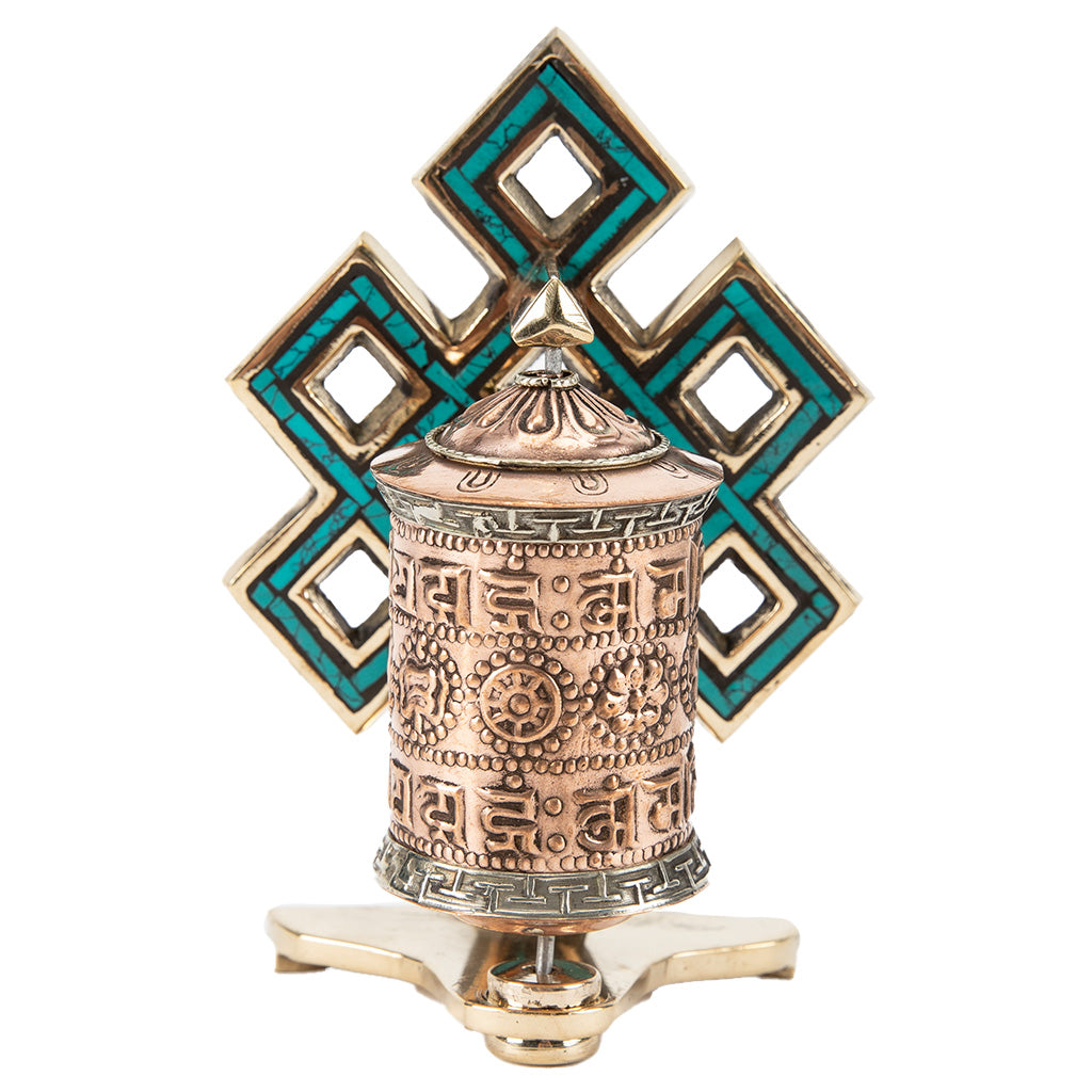 Small Buddhist Prayer Wheel with Eternal Knot