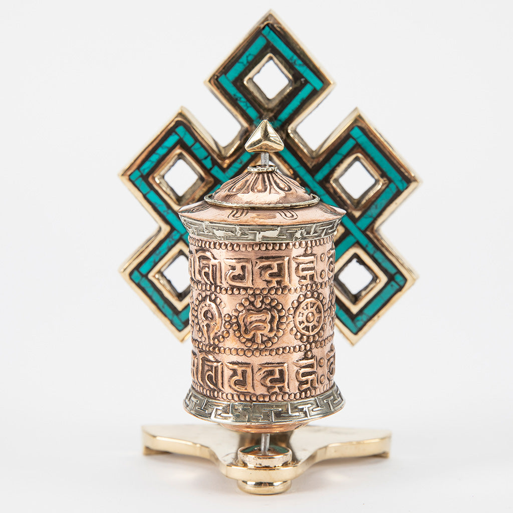 Small Buddhist Prayer Wheel with Eternal Knot