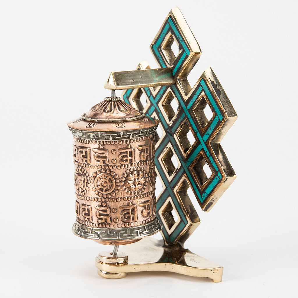 Small Buddhist Prayer Wheel with Eternal Knot