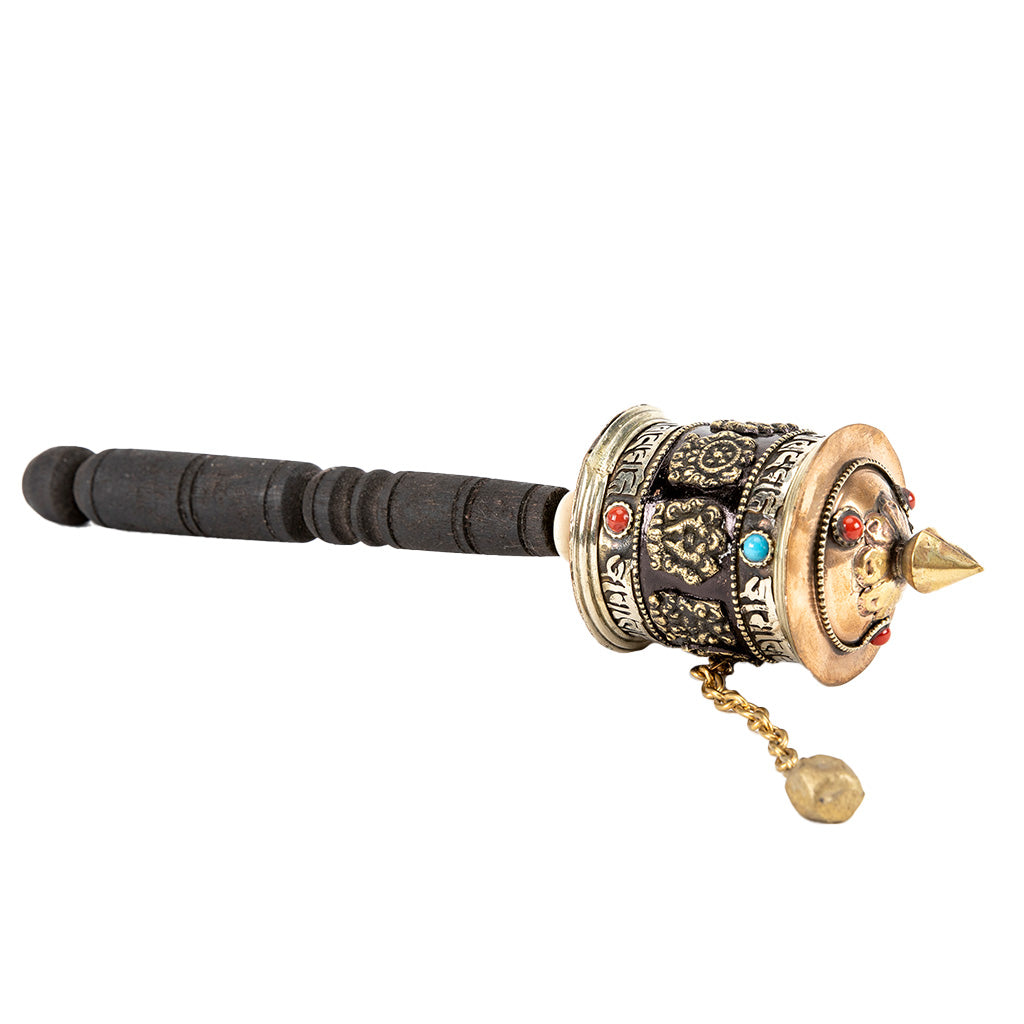 Handheld Prayer Wheel with 8 Auspicious Symbols