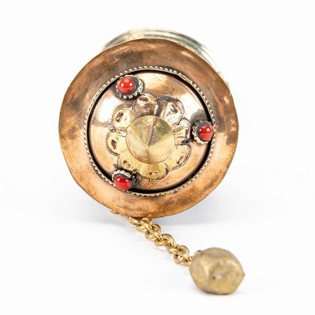 Handheld Prayer Wheel with 8 Auspicious Symbols