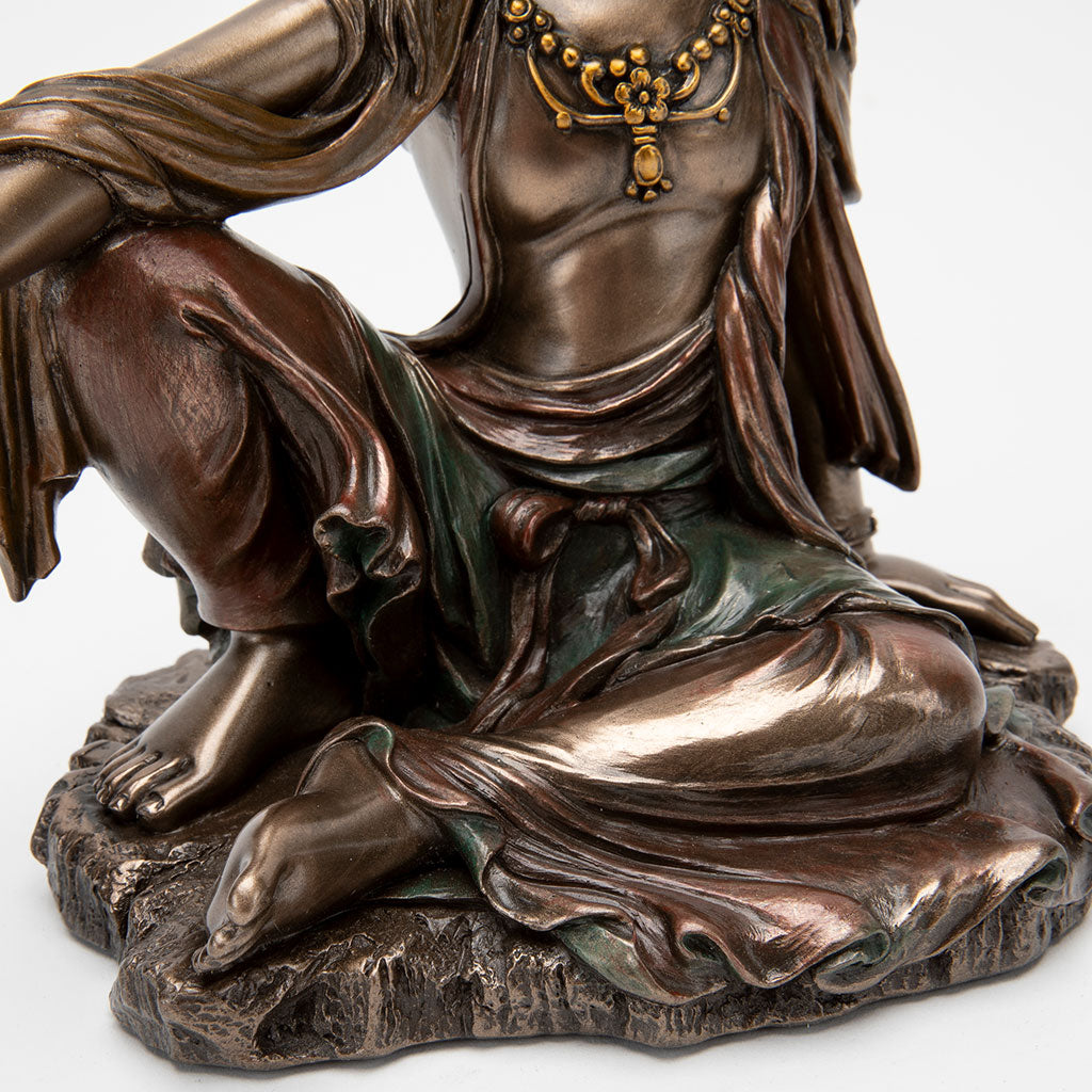 Bronze Kuan Yin Royal Ease Statue