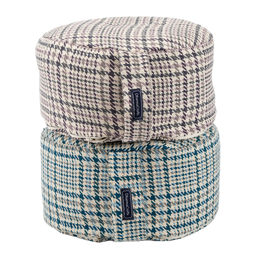 Houndstooth Plaid Buckwheat Hull Zafu