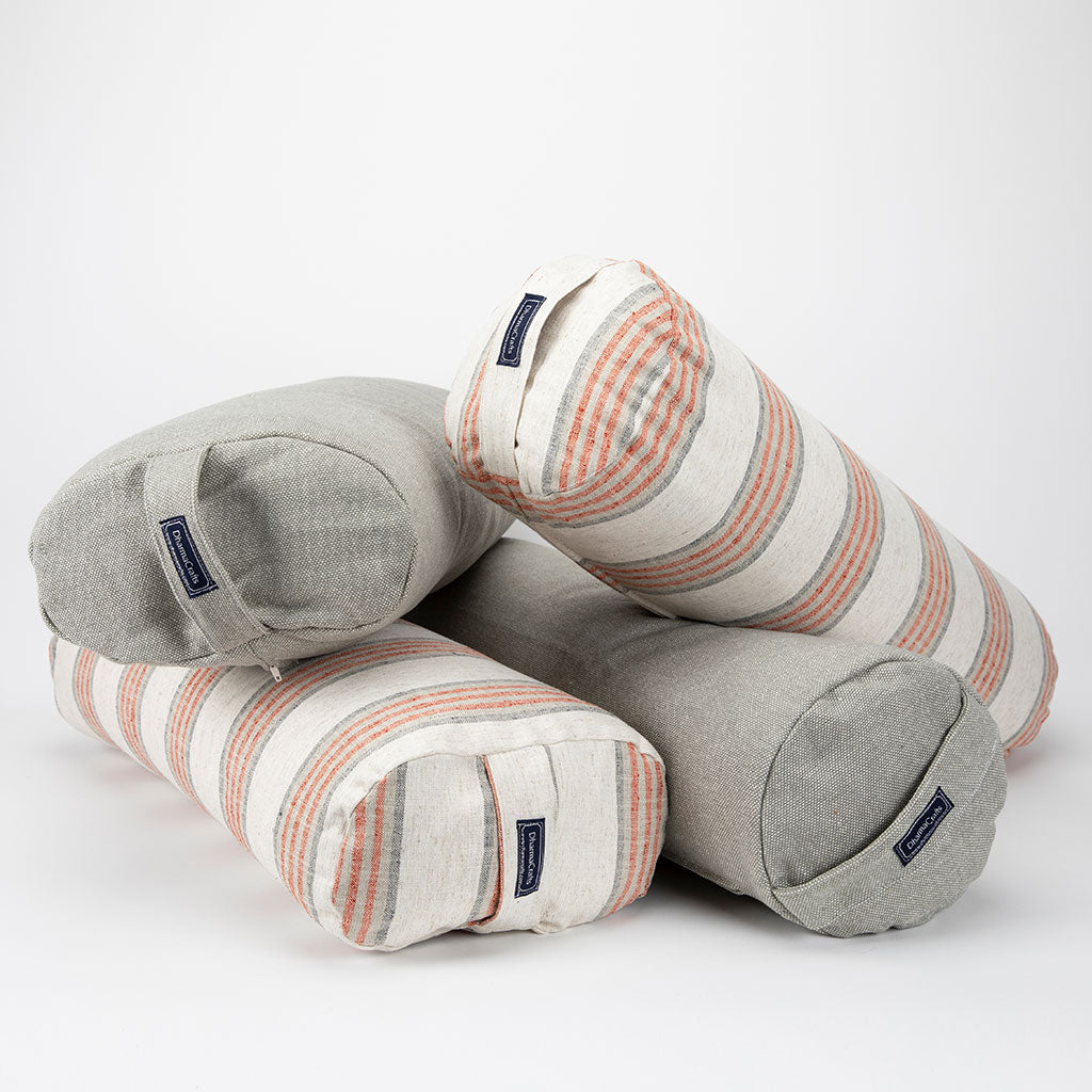 Coral Stripe Bolster