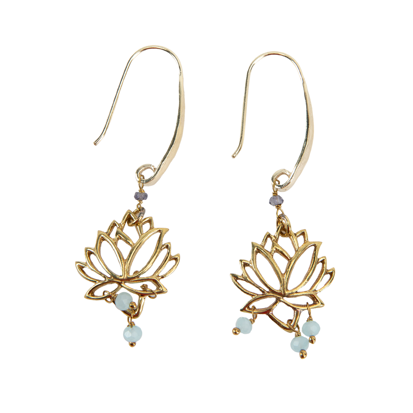 Lotus Flower Dangle Earrings