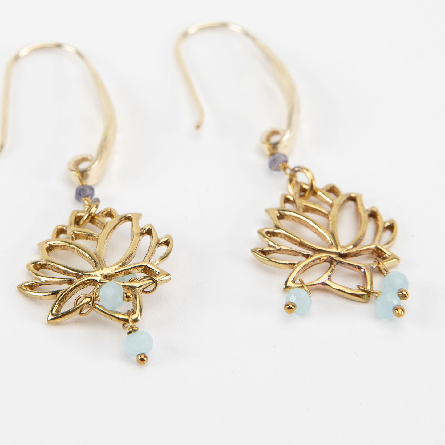 Lotus Flower Dangle Earrings