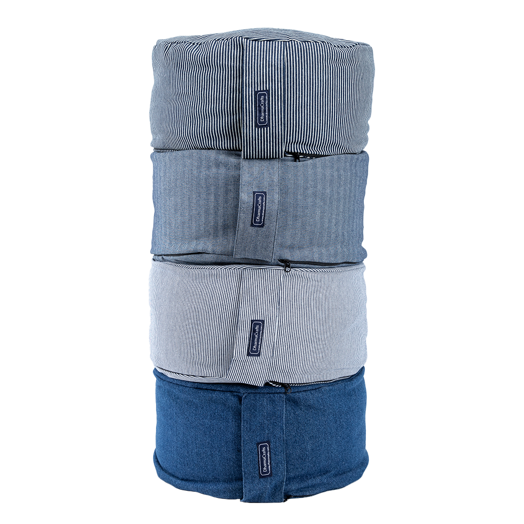 Denim Buckwheat Hull Zafu - COVER ONLY