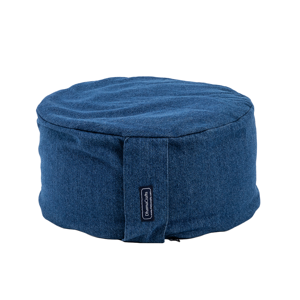 Denim Buckwheat Hull Zafu - COVER ONLY