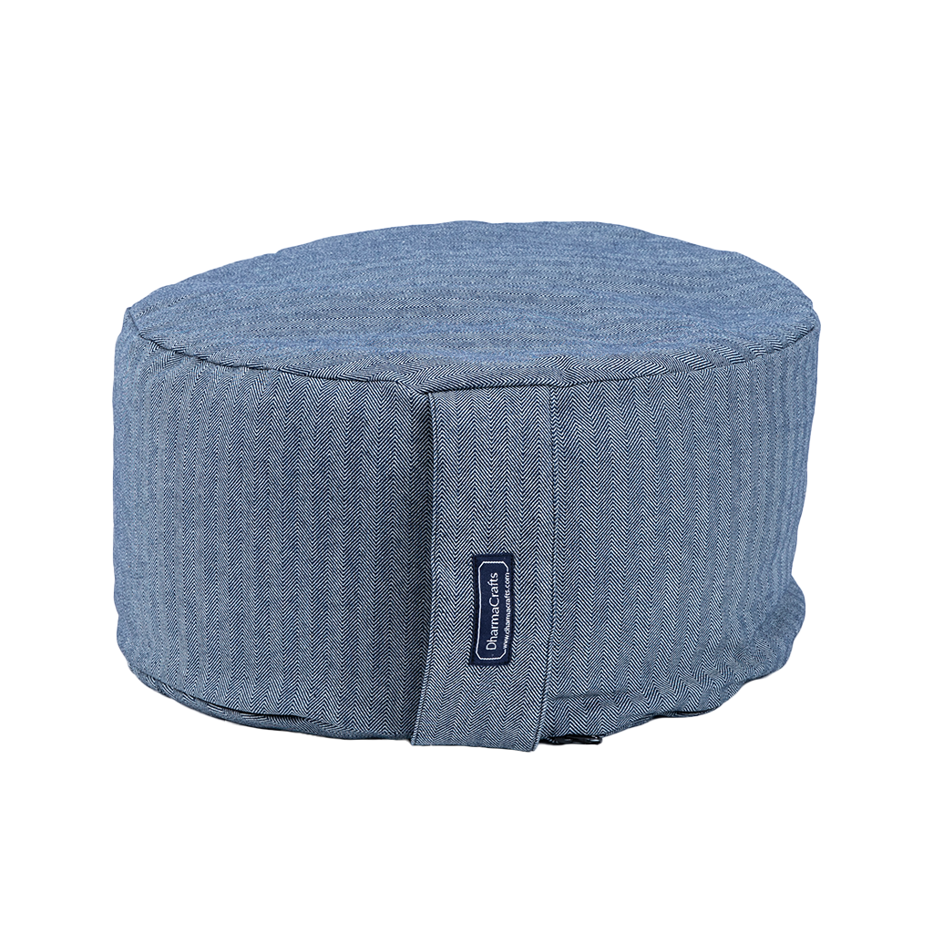 Denim Buckwheat Hull Zafu - COVER ONLY
