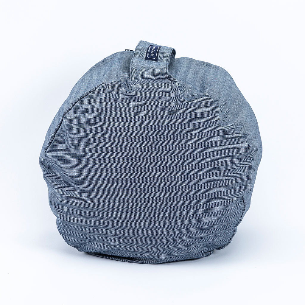 Denim Buckwheat Hull Zafu - COVER ONLY