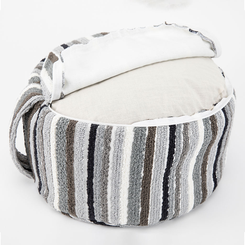 Textured Stripe Buckwheat Hull Zafu - COVER ONLY