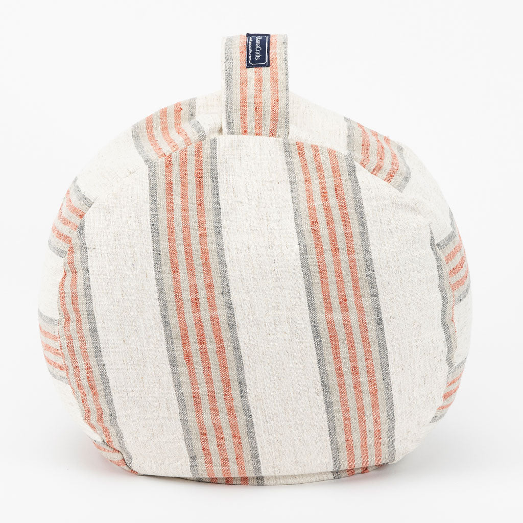 Coral Stripe Buckwheat Hull Zafu - COVER ONLY