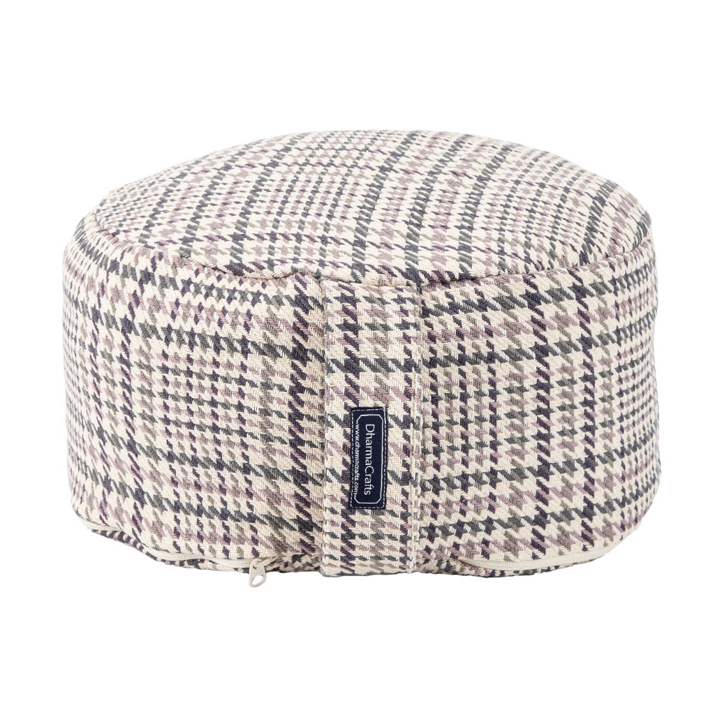 Houndstooth Plaid Buckwheat Hull Zafu