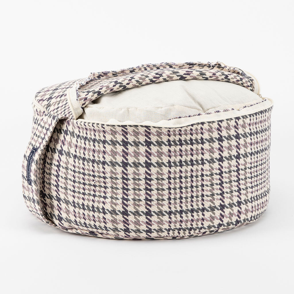 Houndstooth Plaid Buckwheat Hull Zafu