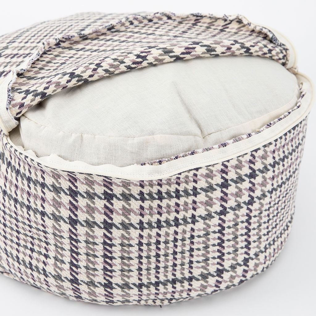 Houndstooth Plaid Buckwheat Hull Zafu