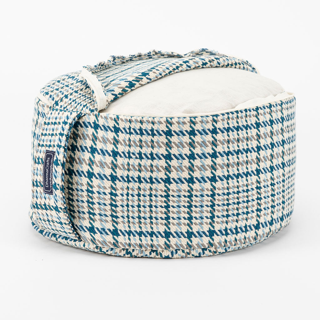 Houndstooth Plaid Buckwheat Hull Zafu