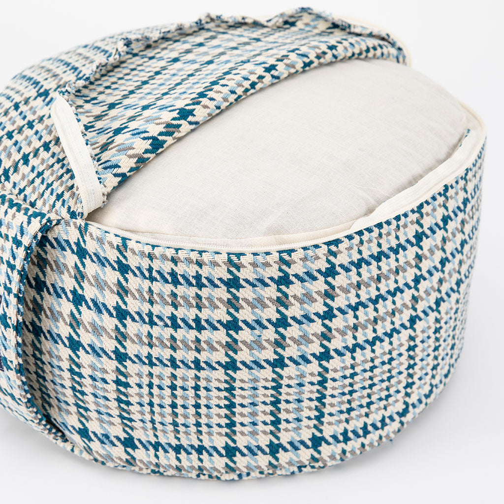 Houndstooth Plaid Buckwheat Hull Zafu