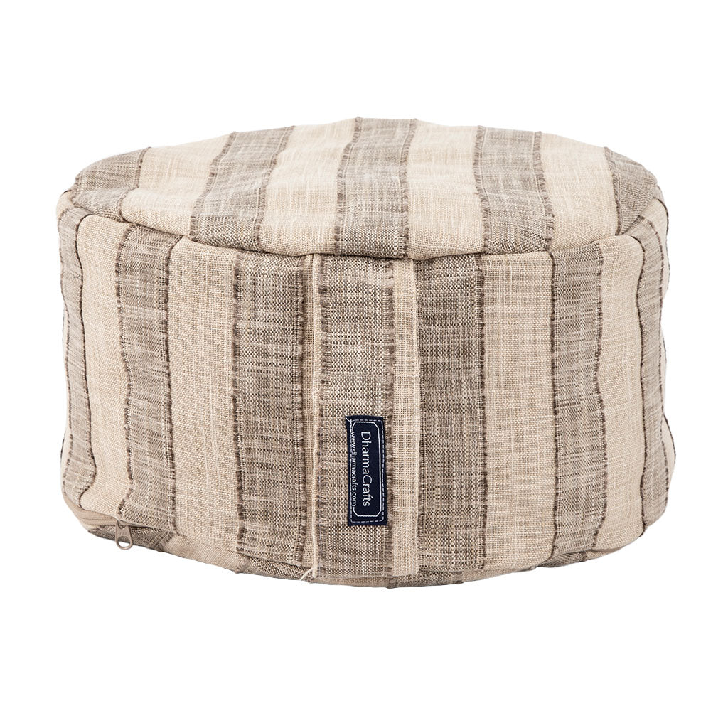 Coffee Stripe Buckwheat Hull Zafu - COVER ONLY