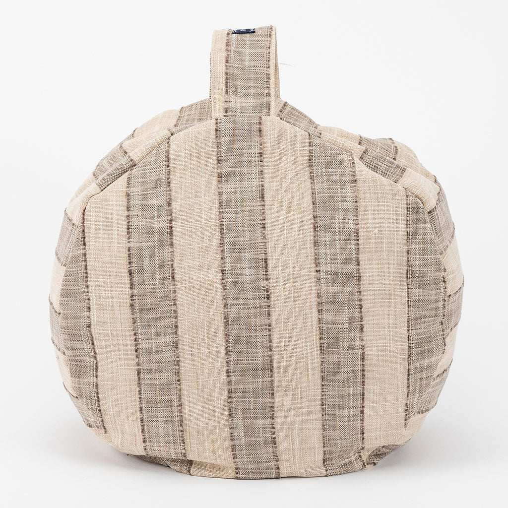 Coffee Stripe Buckwheat Hull Zafu - COVER ONLY