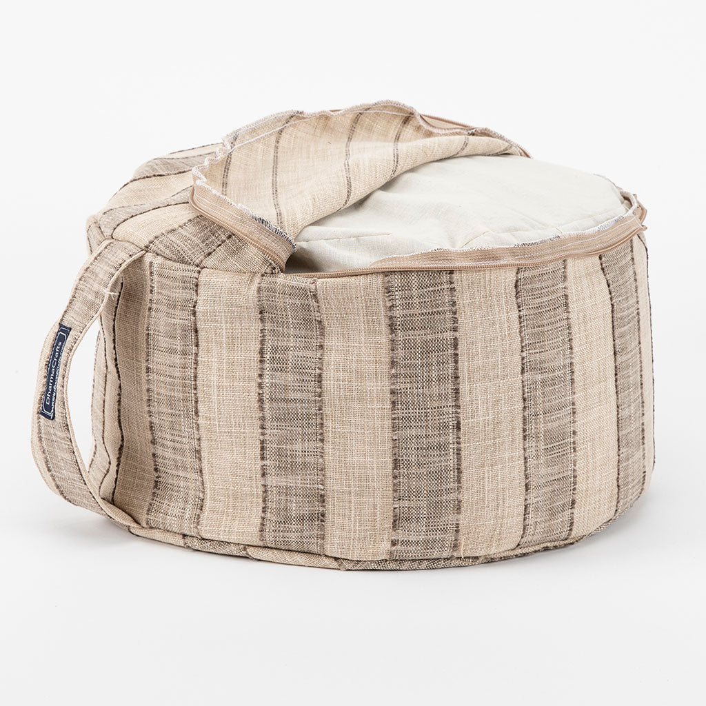 Coffee Stripe Buckwheat Hull Zafu - COVER ONLY