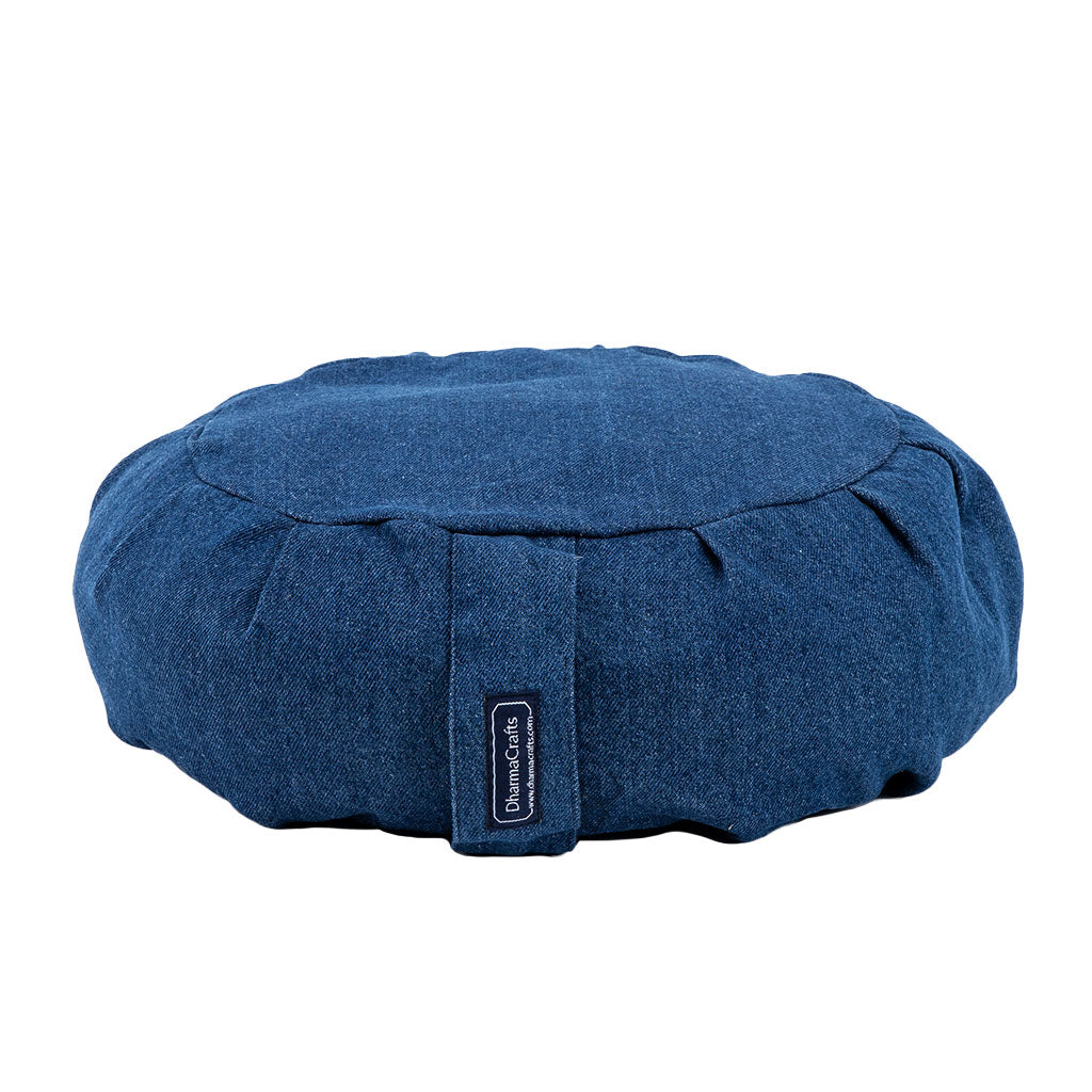 Denim Buckwheat Hull Zafu - COVER ONLY