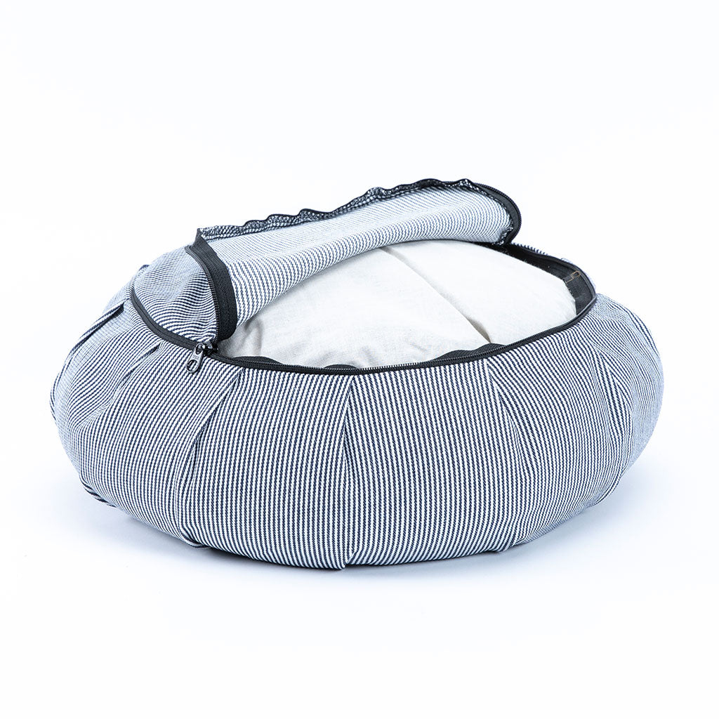Denim Buckwheat Hull Zafu - COVER ONLY