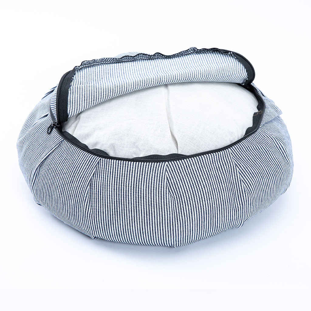 Denim Buckwheat Hull Zafu - COVER ONLY