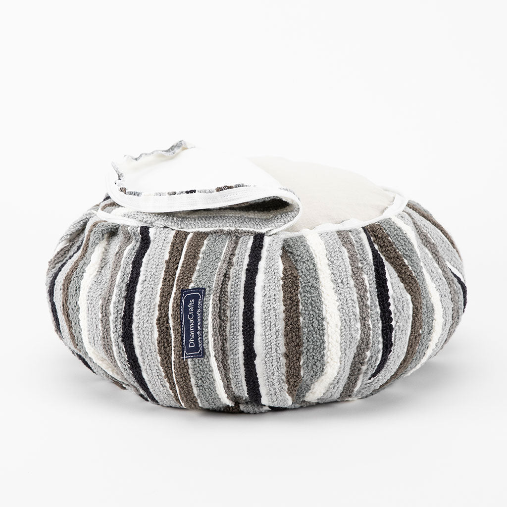 Textured Stripe Buckwheat Hull Zafu - COVER ONLY