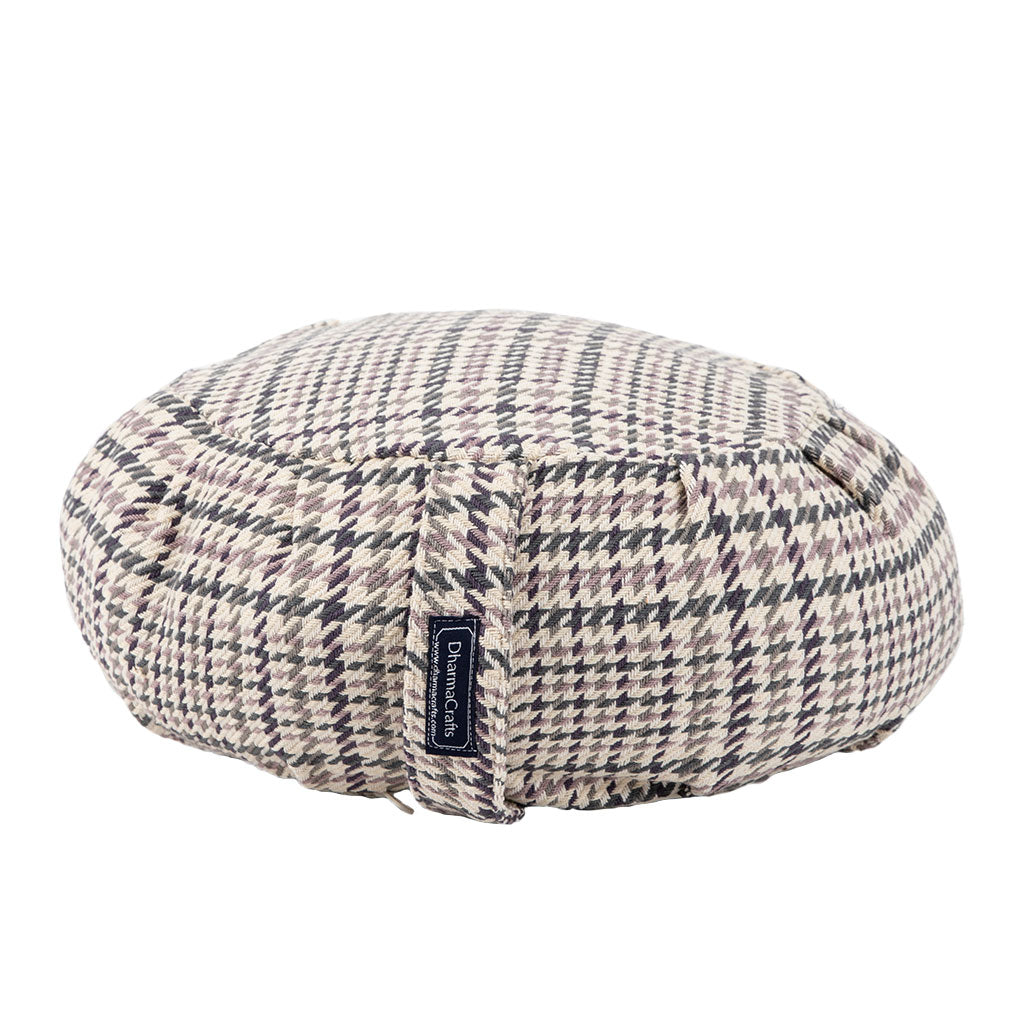 Houndstooth Plaid Buckwheat Hull Zafu
