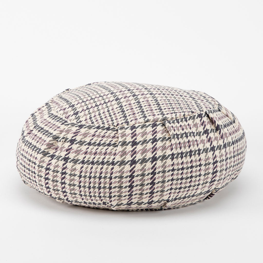 Houndstooth Plaid Buckwheat Hull Zafu
