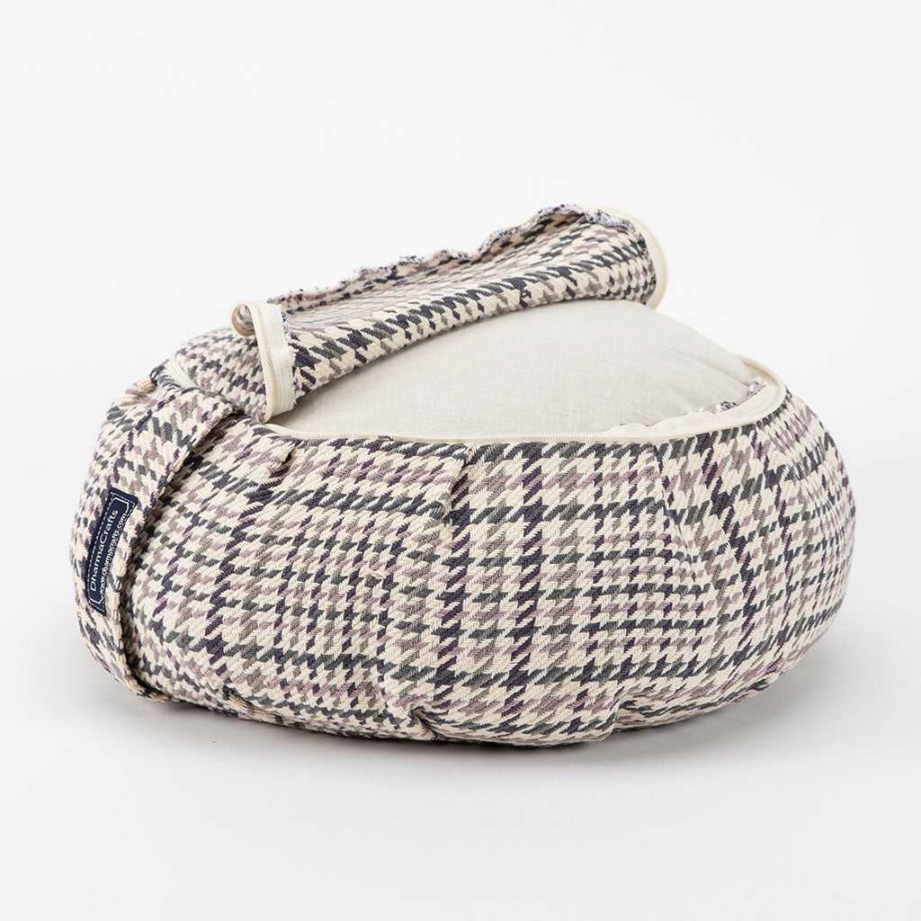 Houndstooth Plaid Buckwheat Hull Zafu