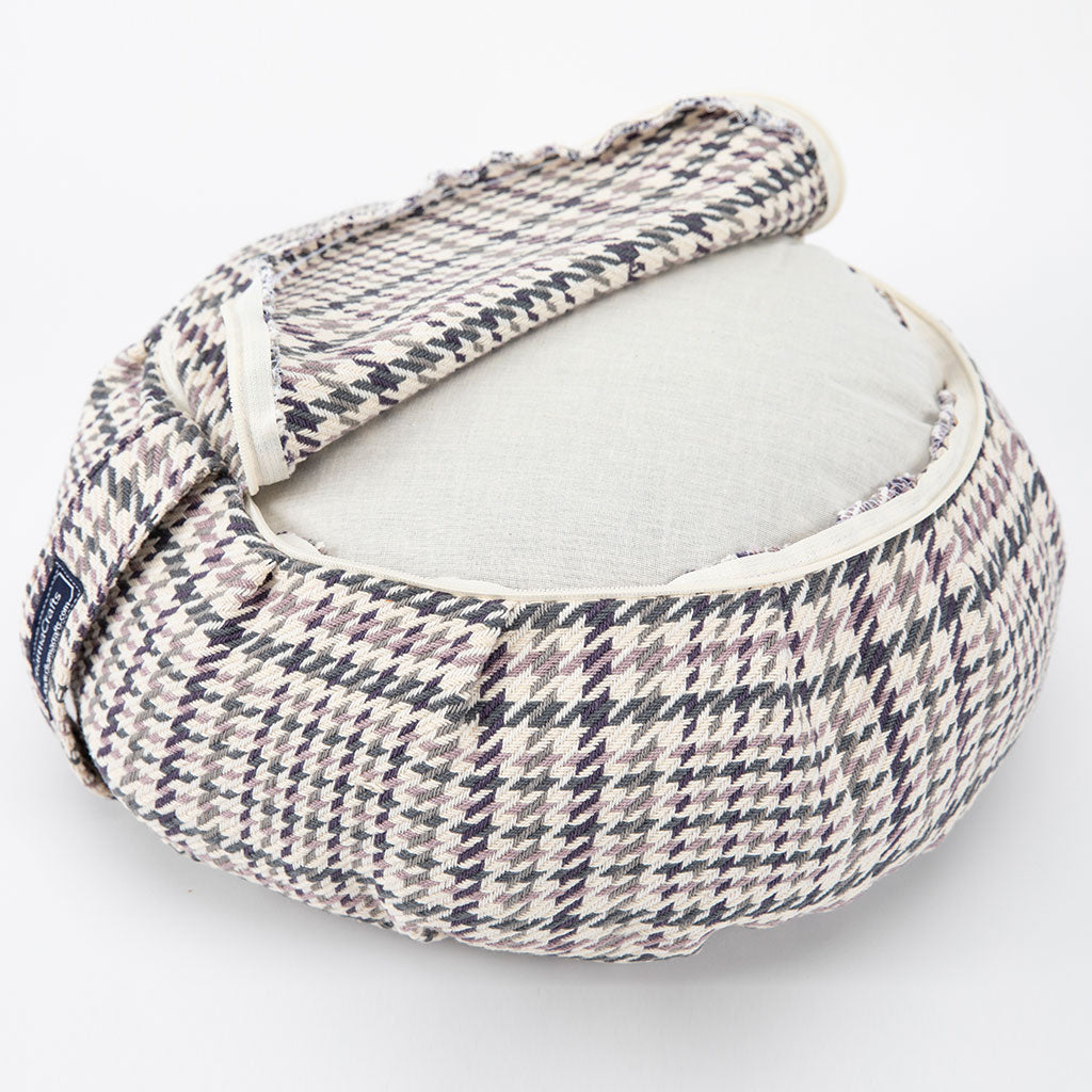 Houndstooth Plaid Buckwheat Hull Zafu