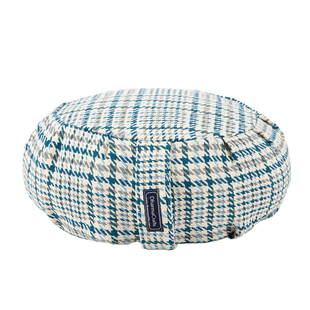 Houndstooth Plaid Buckwheat Hull Zafu