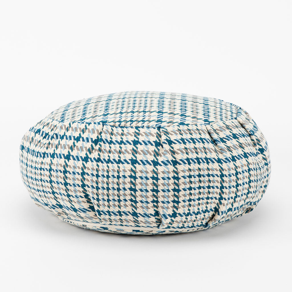 Houndstooth Plaid Buckwheat Hull Zafu