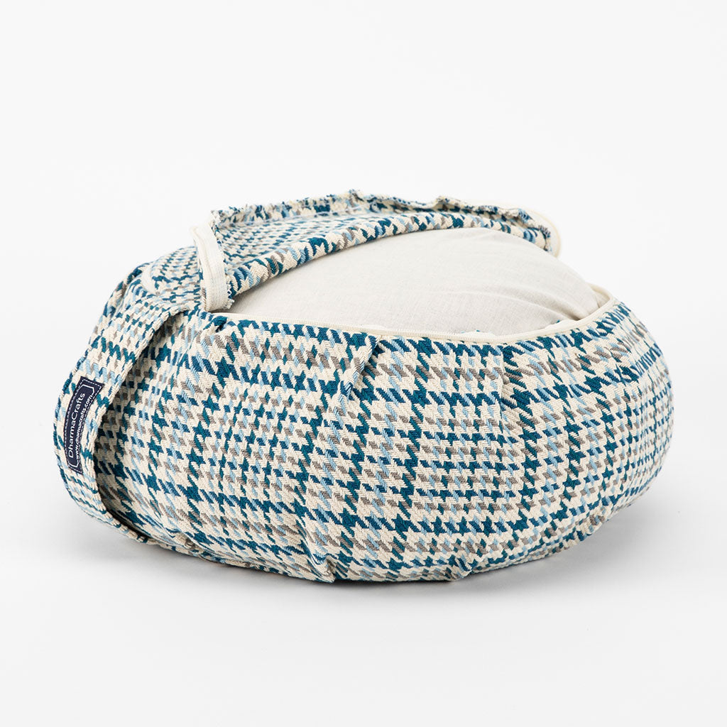 Houndstooth Plaid Buckwheat Hull Zafu